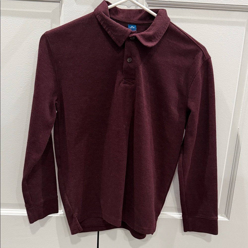 Old Navy Burgundy Kids Long Sleeve Polo